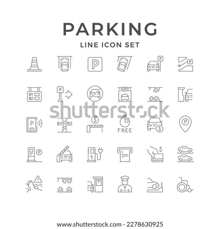 Set line icons of parking