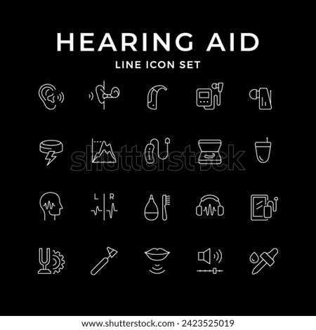 Set line icons of hearing aid