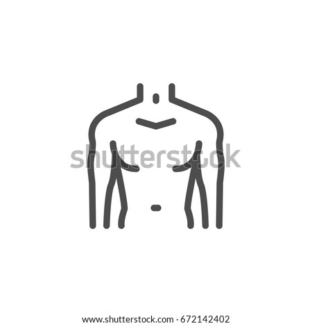 Male torso line icon