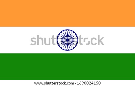 Republic of India National Flag. Vector flag with official colors.