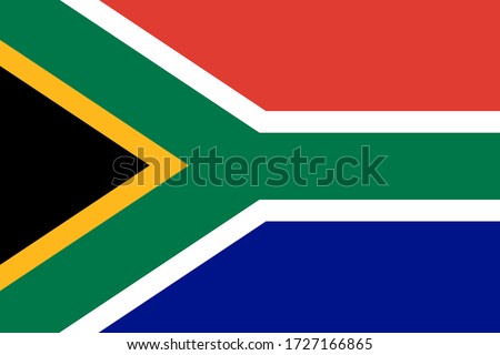South Africa National Flag. South Africa National Emblem Symbol. Vector Illustration Graphic. 