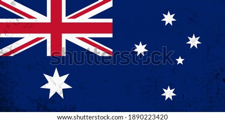 Old Vintage Grunge flag of Australia.
