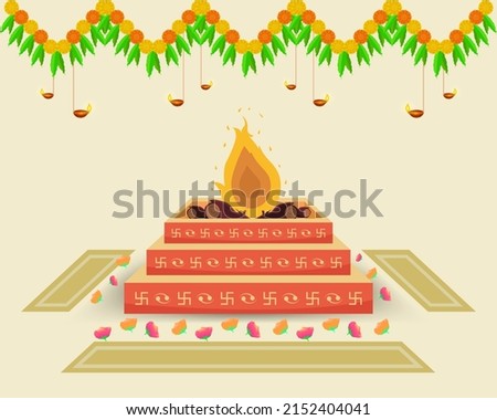 Hindu wedding Hawan ritual for worship.