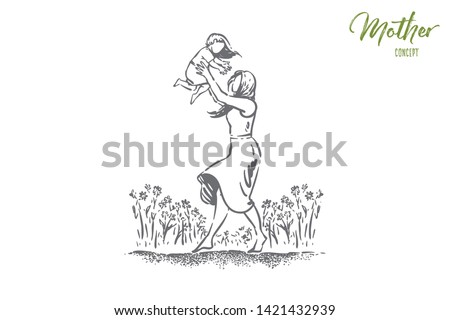 Similar – Image, Stock Photo Happy faceless mother playing with baby in bedroom