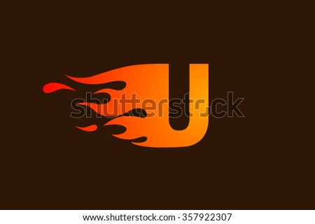 U Letter Logo, Fire Flames Logo Design. Stock Vector 357922307 ...