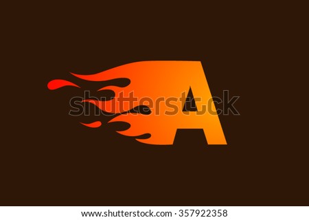 A Letter Logo, Fire Flames Logo Design. Stock Vector 357922358 ...