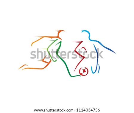 Modern Creative Soccer Athlete Logo Illustration In White Isolated Background