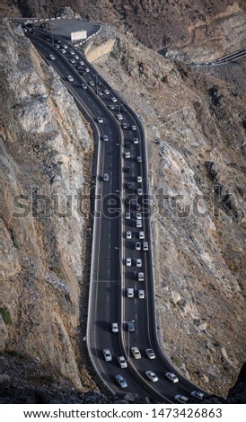 Taif KSA . Zigzag road in Al Taif, Saudi Arabia 