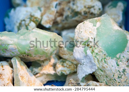 Raw rock gemstone before process to ready to use accessory