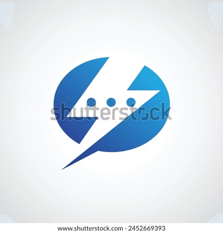 Lightning Volt Chat logo design. A sleek and modern logo featuring a lightning bolt symbolizing speed and energy.