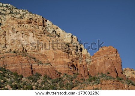 Sedona, Arizona red rock country - scenic view of rock formations.