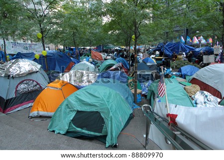 NEW YORK, N.Y. - OCTOBER 31 - Occupy Wall Street protesters' tent city ...