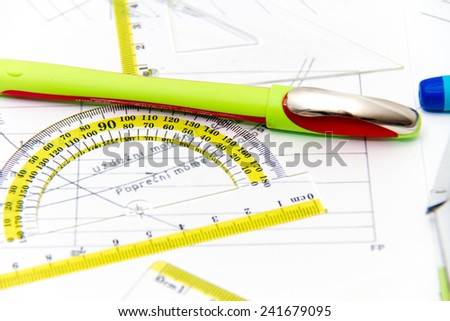 Drawing tools with compass, for construction, informatics, architectural and other projects