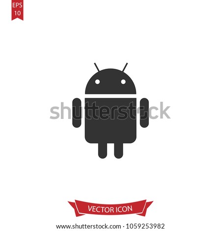 Android icon.App vector.Application sign sign isolated on white background. Simple media illustration for web and mobile platforms.