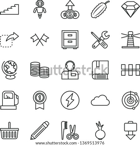thin line vector icon set - graphite pencil vector, grocery basket, bedside table, accessories for a hairstyle, e, small tools, ceramic tiles, operator, move right, beet, cucumber, gas station
