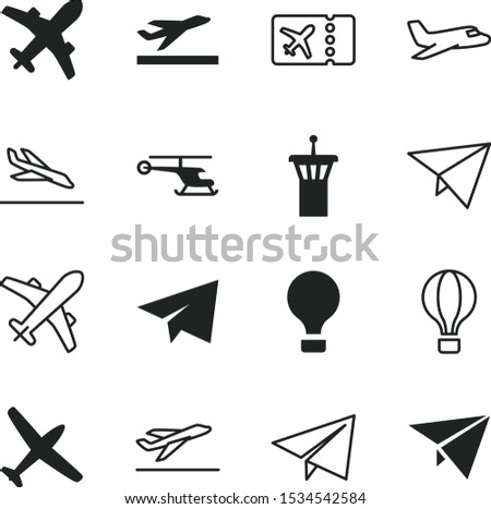 flight vector icon set such as: helicopter, control, copter, speed, arrive, building, icons, safety, security, vehicle, destination, guidance, pass, landing, propeller, tower, modern, ticket