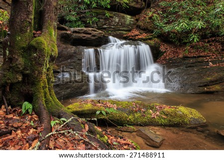 Waterfalls in the mountains of upstate South Carolina near the western North Carolina border.