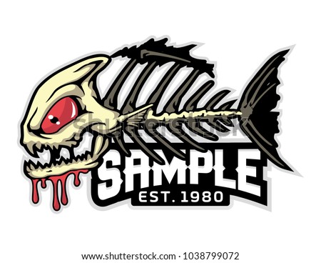 fish bone mascot for logo and t-shirt illustration