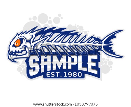 fish bone mascot for logo and t-shirt illustration