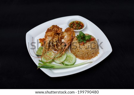 Thai fried rice with jumbo shrimps