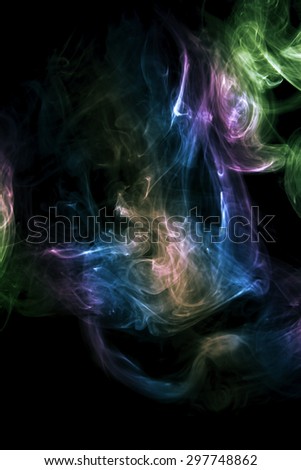 Smoke-shaped duck, Abstract colorful,Black background