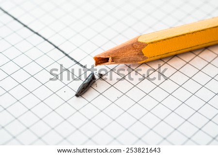 Pencil broke during drawing lines