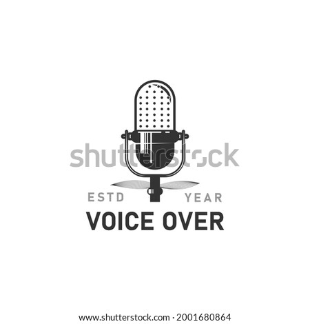 Voice over logo design concept isolated on white background