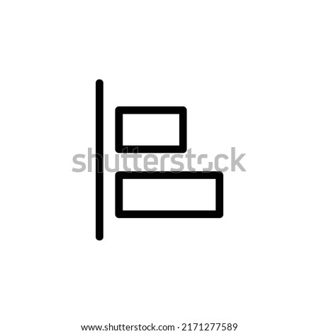 Linear horizontal align left icon design isolated on white background