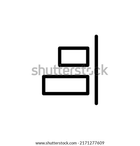 Linear horizontal align right icon design isolated on white background