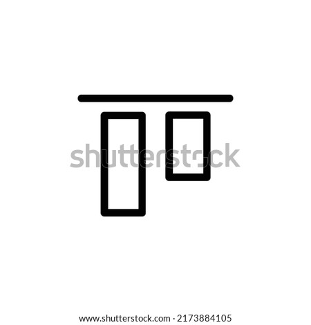 Linear vertical align top icon design isolated on white background