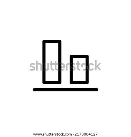 Linear vertical align bottom icon design isolated on white background