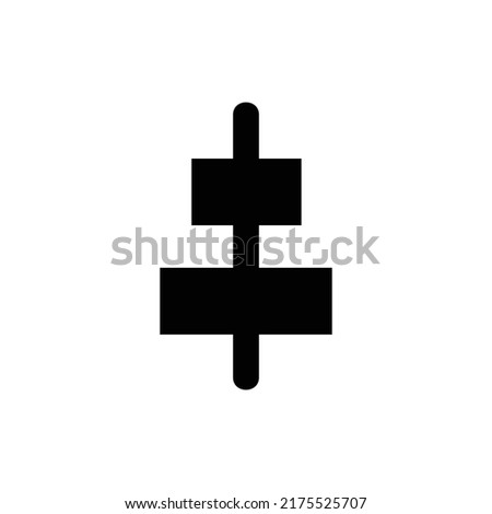 Black horizontal align center icon design isolated on white background
