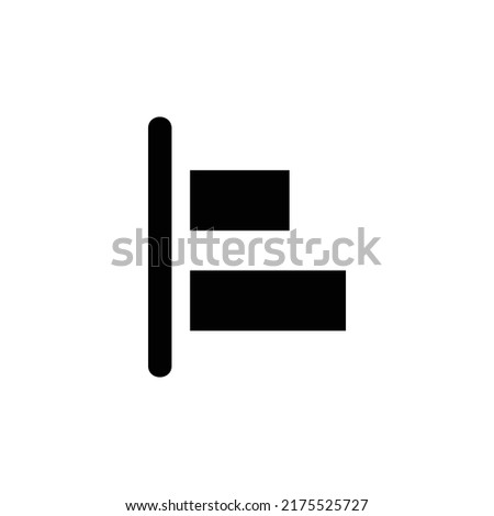 Black horizontal align left icon design isolated on white background