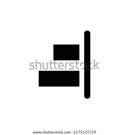 Black horizontal align right icon design isolated on white background