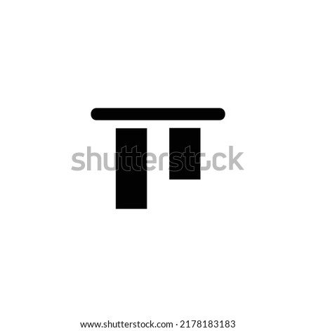 Black vertical align top icon design isolated on white background