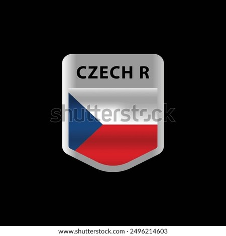 Emblem logo icon czech republic nation flag design vector