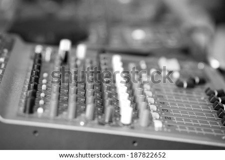Black and white photography of dj tools