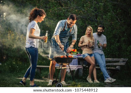 Similar – Foto Bild Grillen im Park Fleisch