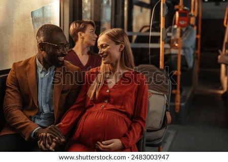 Similar – Image, Stock Photo Urban young pregnant woman