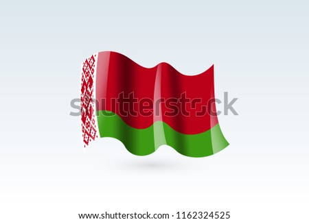 Vector of waving belarus flag, isolated flag icon. independence day or national day flag symbol.