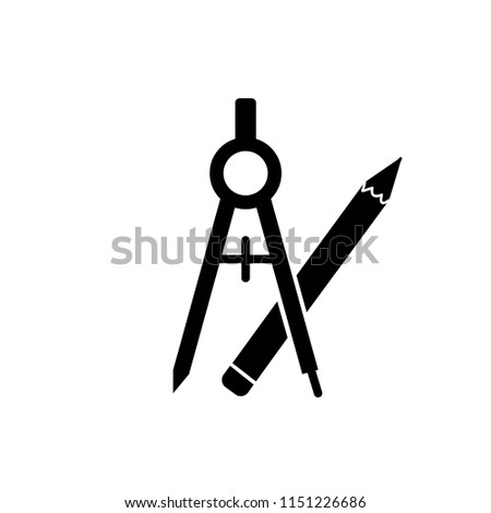 drawing compass icon vector template
