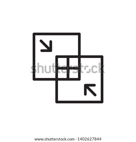 merger icon, illustration, concept vector template  