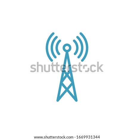 Vector illustration, tower icon. Line design template