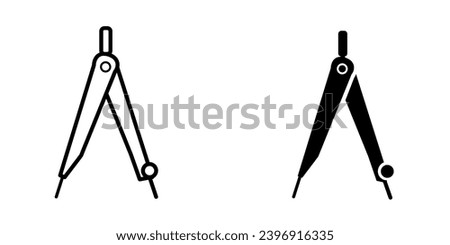 Drawing Compass Icon in trendy flat style isolated on white background. Architecture symbol for your web site design, logo, app, UI. Vector illustration, EPS10.