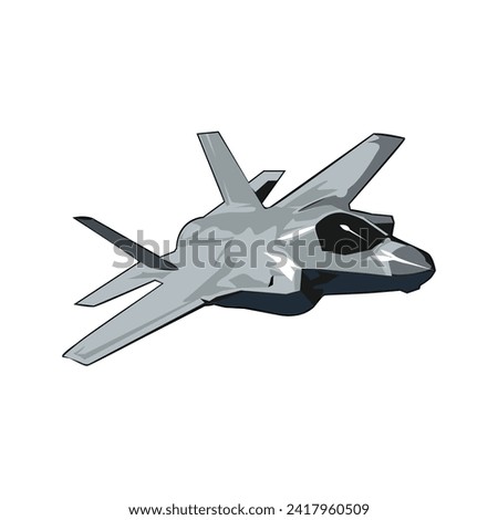 Tactical Stealth Aircraft F-35 Joint Strike Fighter Vector Illustration