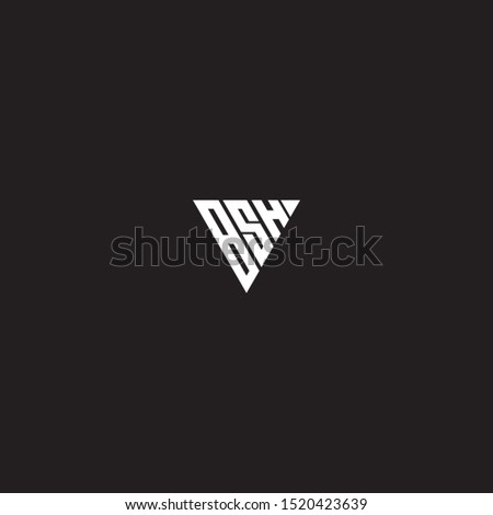 bsh initial triangle logo vector modern