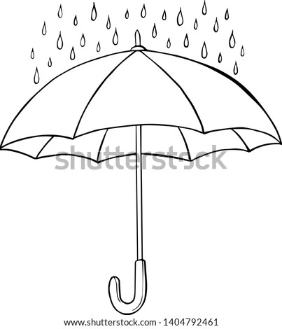 Isolated sketched umbrella. Vector illustration