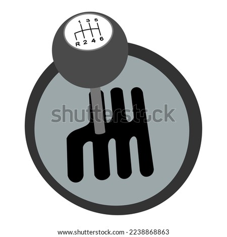 Car manual transmission gearshifter, vector illustration