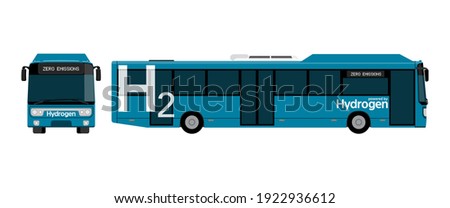 A hydrogen fuel cell bus concept. Vector illustration