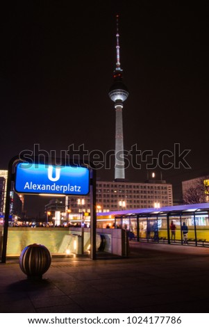 Similar – Image, Stock Photo Alexanderplatz subway station with the TV tower